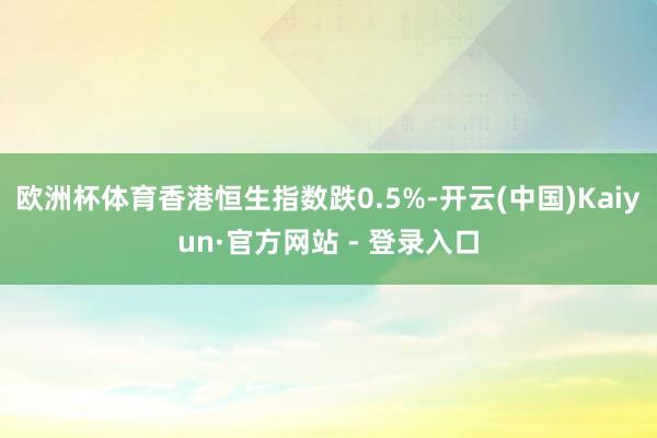 欧洲杯体育香港恒生指数跌0.5%-开云(中国)Kaiyun·官方网站 - 登录入口