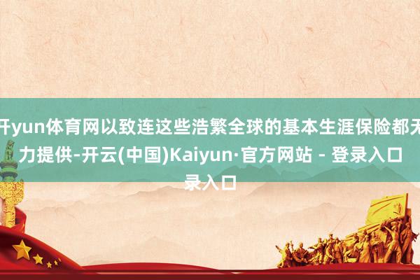 开yun体育网以致连这些浩繁全球的基本生涯保险都无力提供-开云(中国)Kaiyun·官方网站 - 登录入口