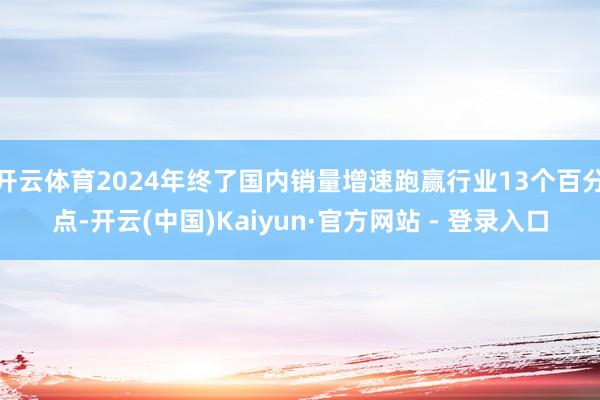 开云体育2024年终了国内销量增速跑赢行业13个百分点-开云(中国)Kaiyun·官方网站 - 登录入口