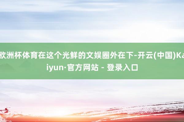 欧洲杯体育在这个光鲜的文娱圈外在下-开云(中国)Kaiyun·官方网站 - 登录入口