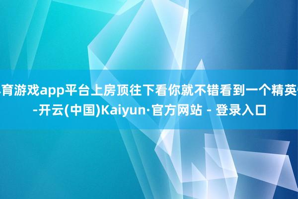 体育游戏app平台上房顶往下看你就不错看到一个精英怪-开云(中国)Kaiyun·官方网站 - 登录入口